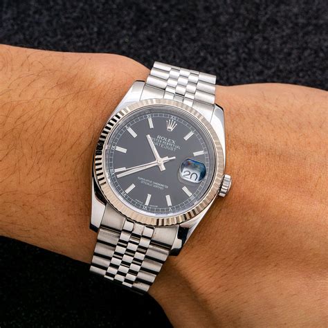 rolex black dial datejust 36mm|rolex datejust 36 on wrist.